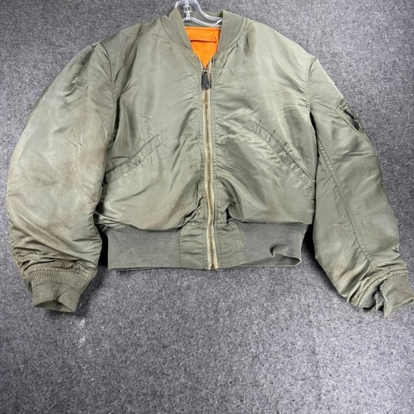 Vintage Alpha Industries L-2B Flight Bomber Jacket US Air Force USAF Large - Picture 1 of 14